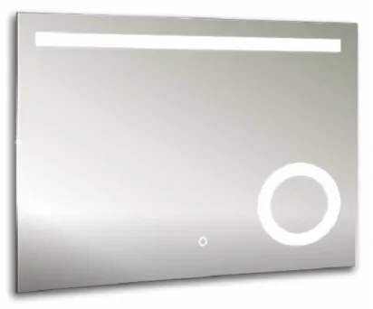Зеркало Aquanika Cosmo 80 x 60 см, AQC6080RU27, с подсветкой, сенсорный выключатель, диммер, зеркало с увеличением, белый