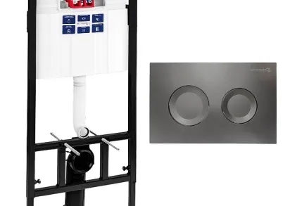 Инсталляция Bettoserb Sava Fix Slim SET40006442 для унитаза с клавишей смыва Cool цвет Графит матовый